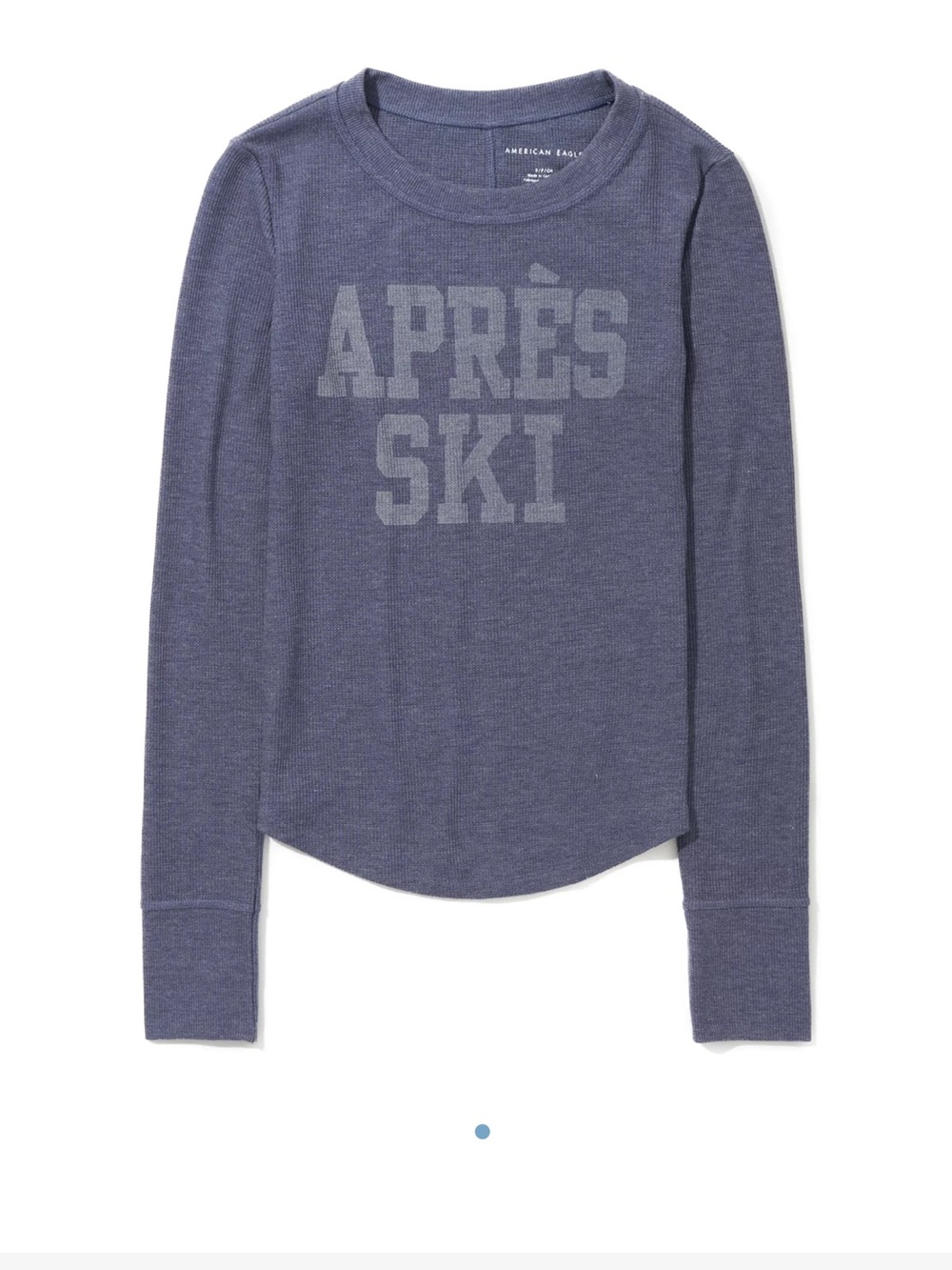 Vintage American Eagle Heather Blue Après Ski Thermal Long-Sleeve Tee | M - Picture 3 of 9